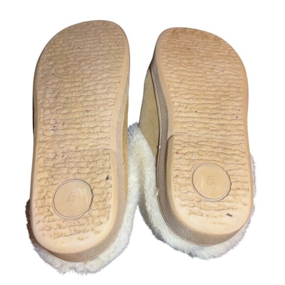 Clarks Harmoni Suede Slippers Womens 6 Brown Leather Faux Fur - Picture 9 of 9